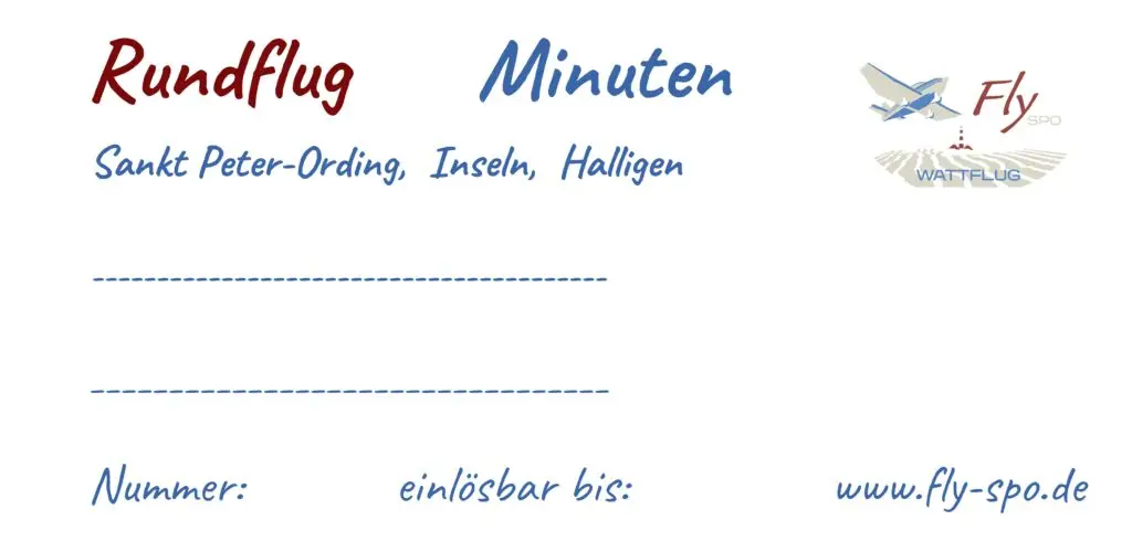 Unser "Gutschein Rundflug" - ein tolles Geschenk